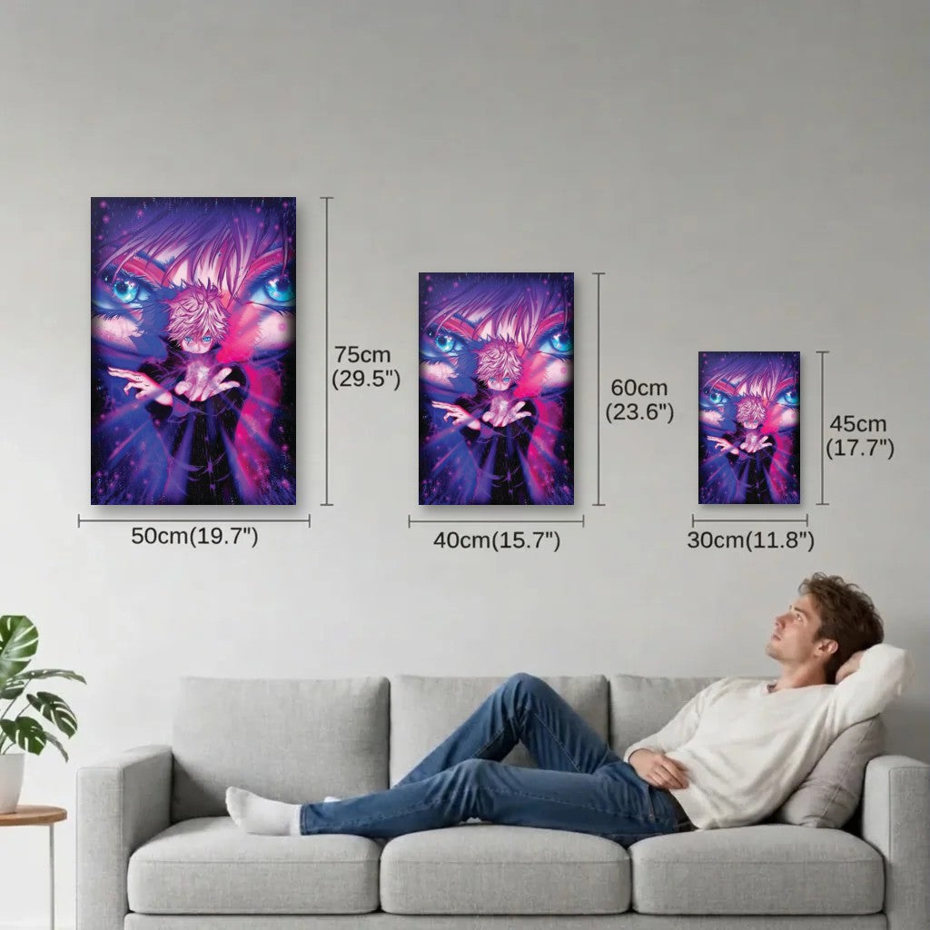 Anime Art size guide 30x45, 40x60, 50x75 cm