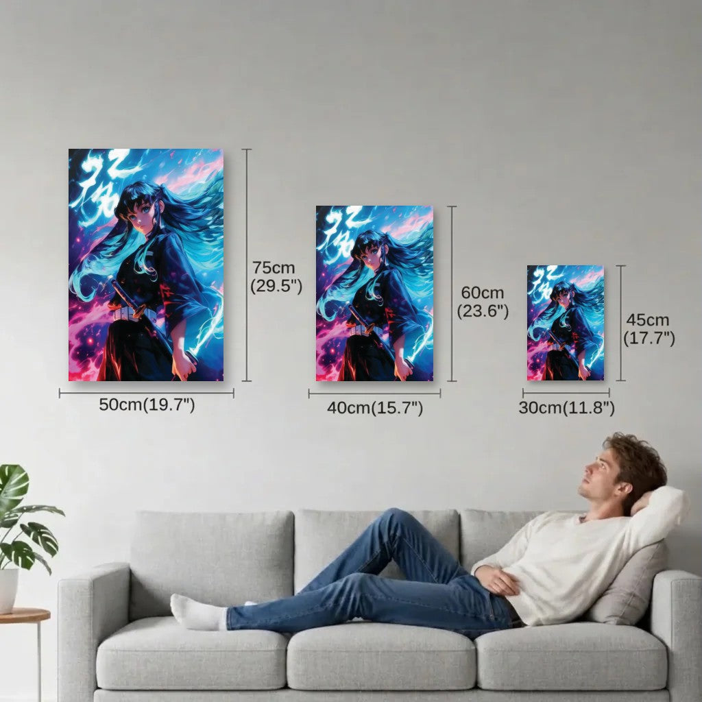 Anime Art size guide 30x45, 40x60, 50x75 cm