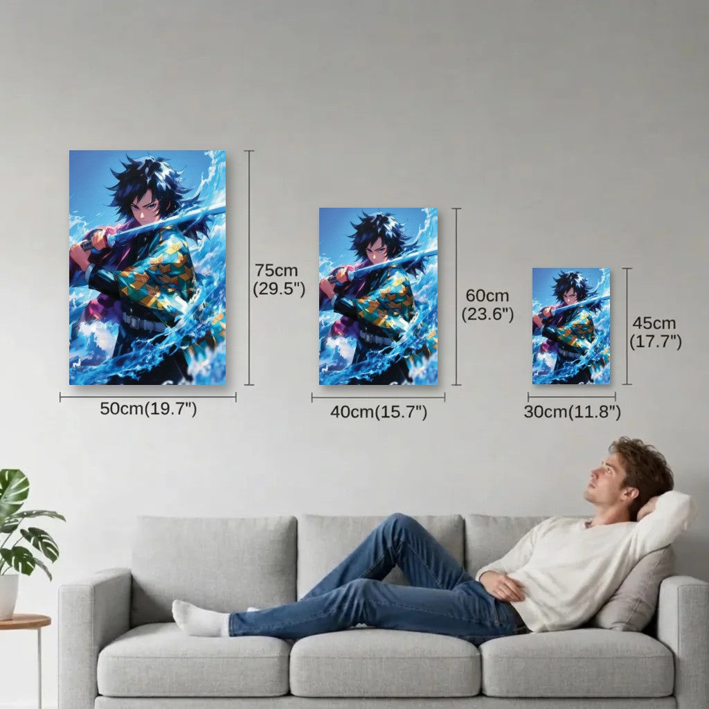 Anime Art size guide 30x45, 40x60, 50x75 cm