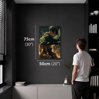 Anime Art 50x75 cm acrylic wall art in a dark modern room