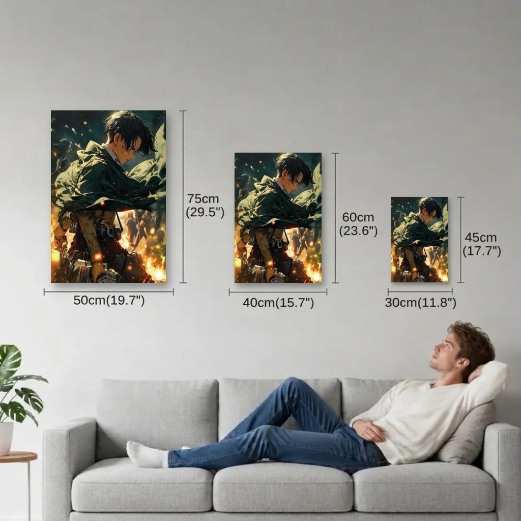Anime Art size guide 30x45, 40x60, 50x75 cm