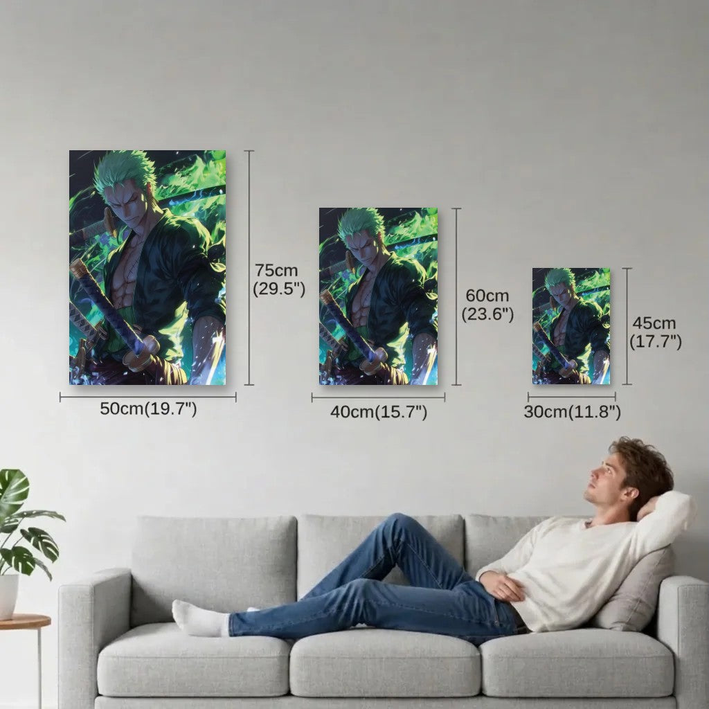 Anime Art size guide 30x45, 40x60, 50x75 cm
