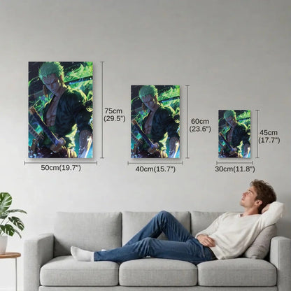Anime Art size guide 30x45, 40x60, 50x75 cm