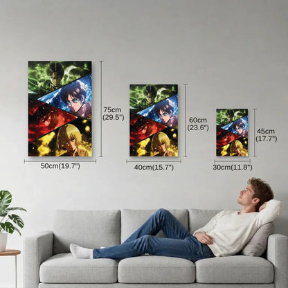 Anime Art size guide 30x45, 40x60, 50x75 cm
