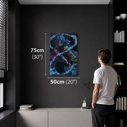 Anime Art 50x75 cm acrylic wall art in a dark modern room