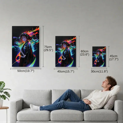 Anime Art size guide 30x45, 40x60, 50x75 cm