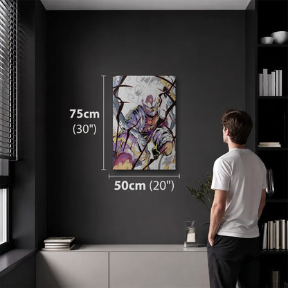 Anime Art 50x75 cm acrylic wall art in a dark modern room