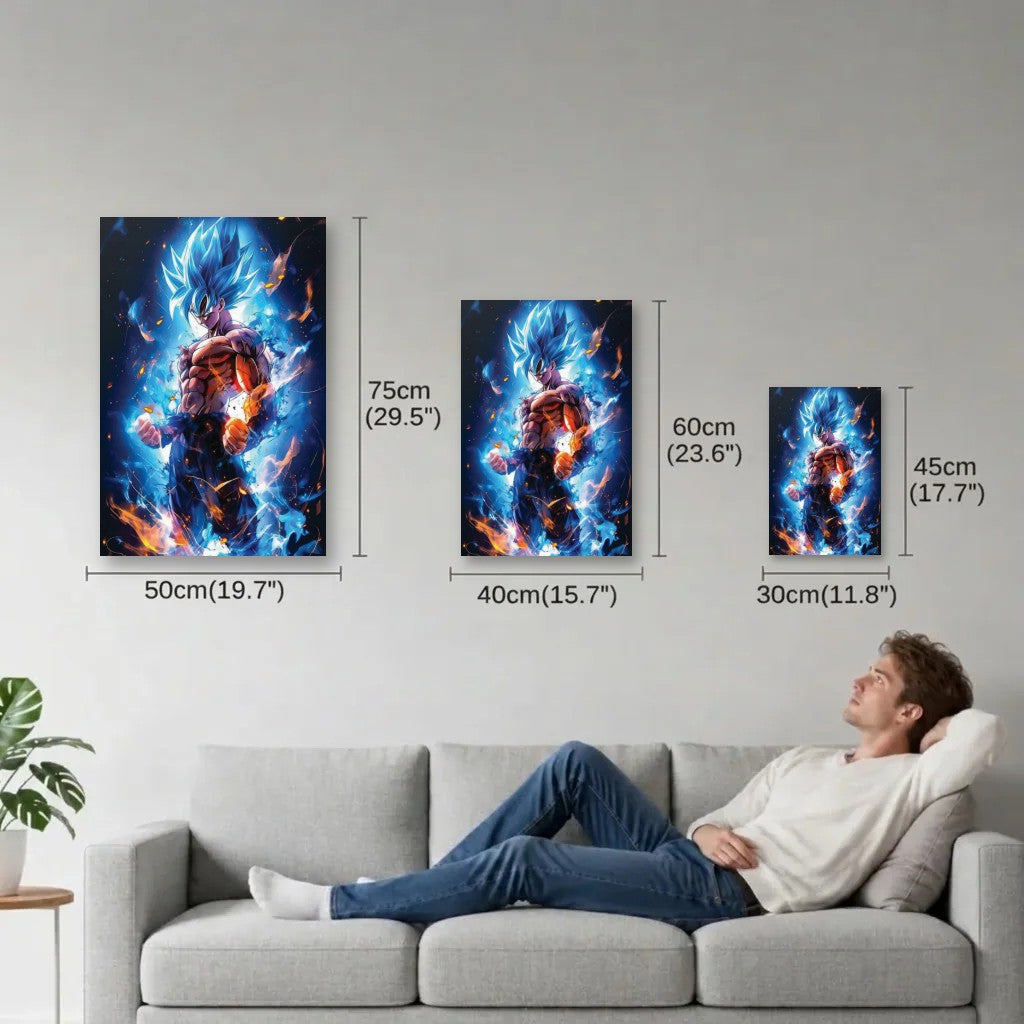 Anime Art size guide 30x45, 40x60, 50x75 cm
