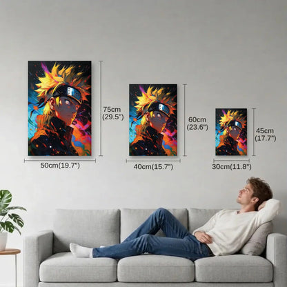 Anime Art size guide 30x45, 40x60, 50x75 cm