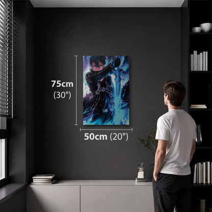 Anime Art 50x75 cm acrylic wall art in a dark modern room