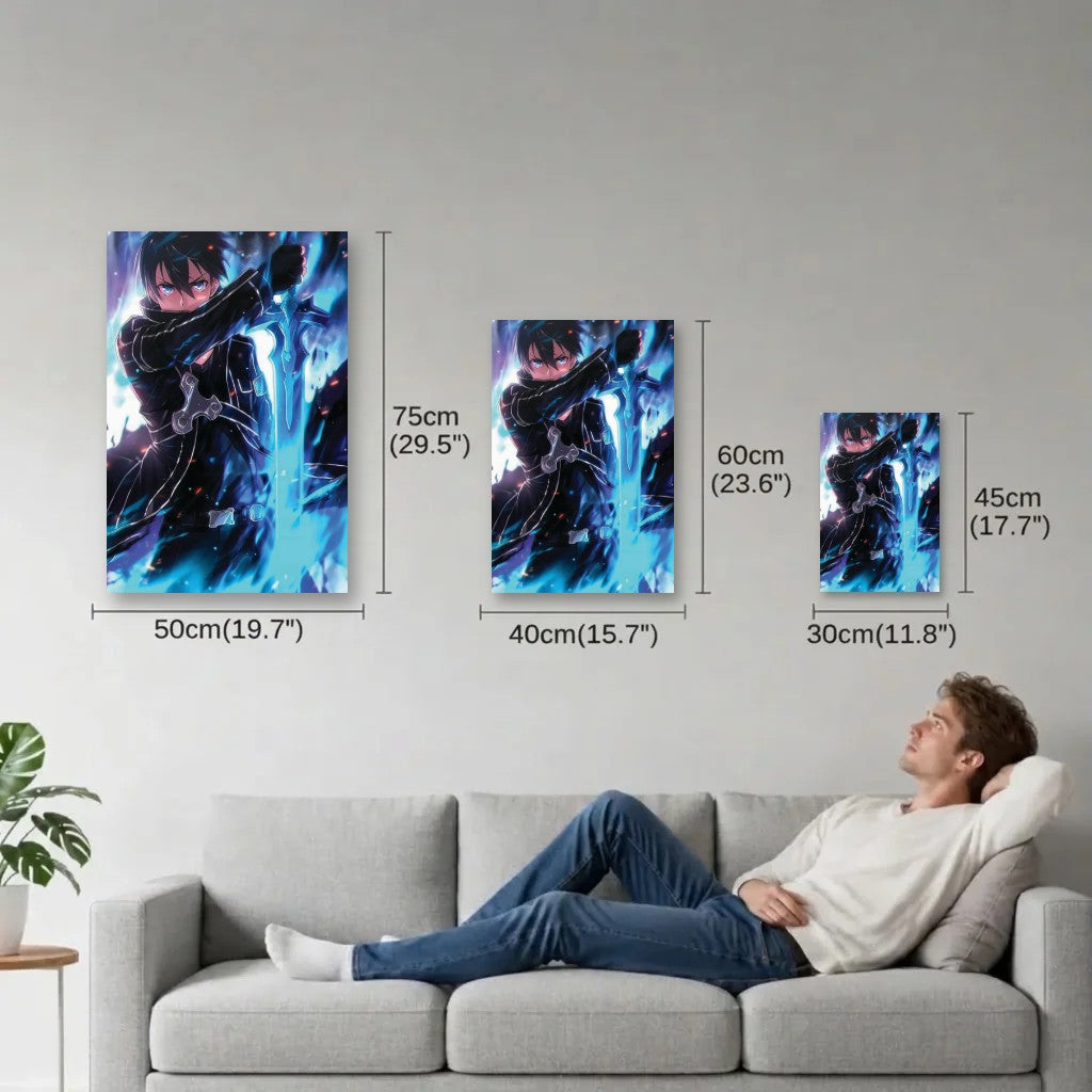 Anime Art size guide 30x45, 40x60, 50x75 cm