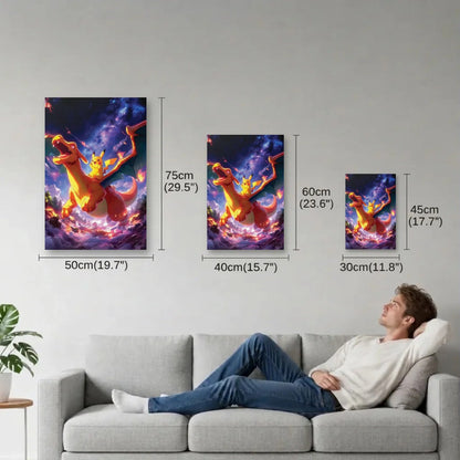Anime Art size guide 30x45, 40x60, 50x75 cm