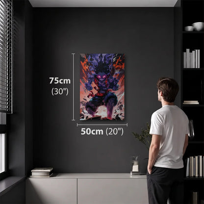 Anime Art 50x75 cm acrylic wall art in a dark modern room