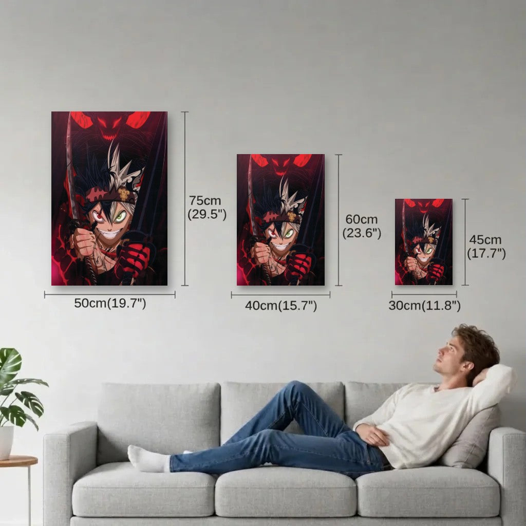 Anime Art size guide 30x45, 40x60, 50x75 cm