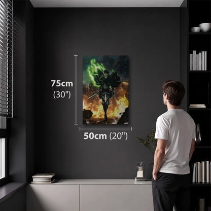 Anime Art 50x75 cm acrylic wall art in a dark modern room