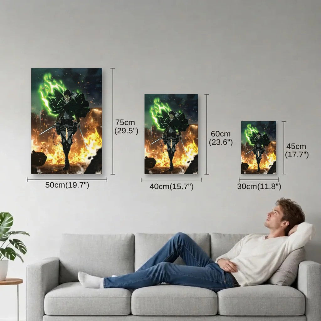 Anime Art size guide 30x45, 40x60, 50x75 cm