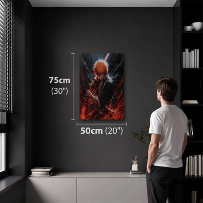 Anime Art 50x75 cm acrylic wall art in a dark modern room