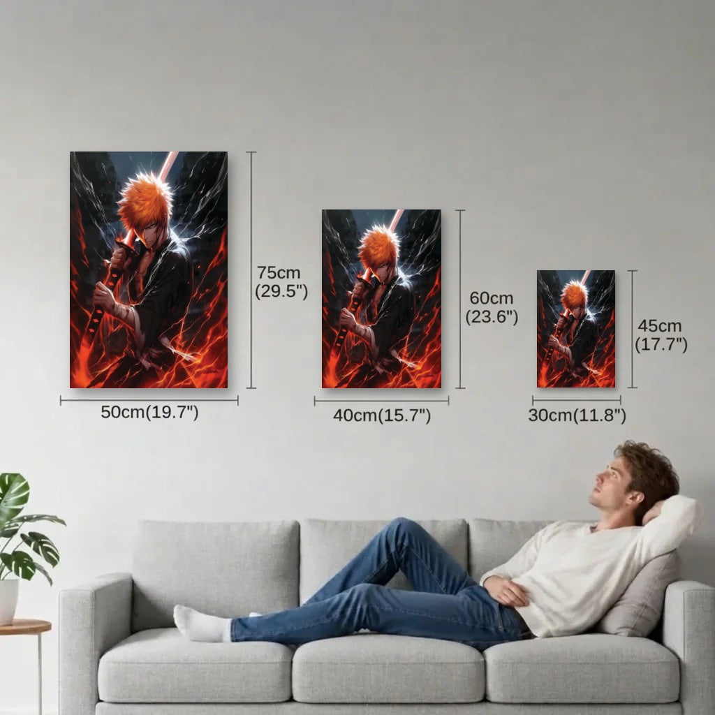 Anime Art size guide 30x45, 40x60, 50x75 cm