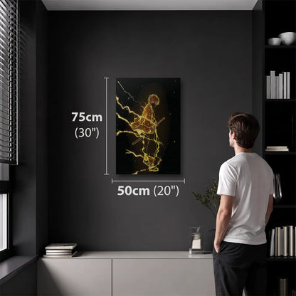 Anime Art 50x75 cm acrylic wall art in a dark modern room