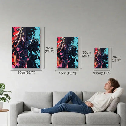Anime Art size guide 30x45, 40x60, 50x75 cm