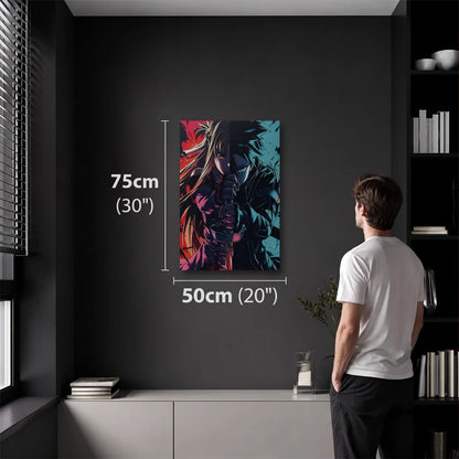 Anime Art 50x75 cm acrylic wall art in a dark modern room