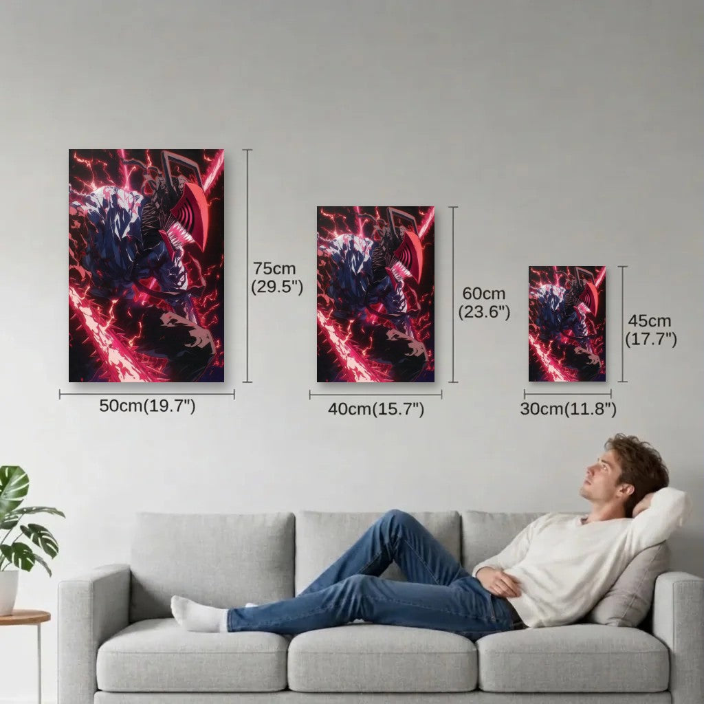 Anime Art size guide 30x45, 40x60, 50x75 cm