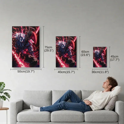 Anime Art size guide 30x45, 40x60, 50x75 cm