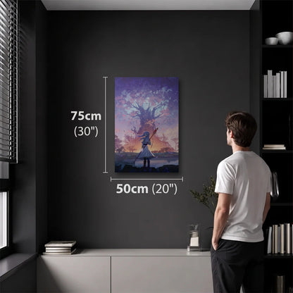 Anime Art 50x75 cm acrylic wall art in a dark modern room