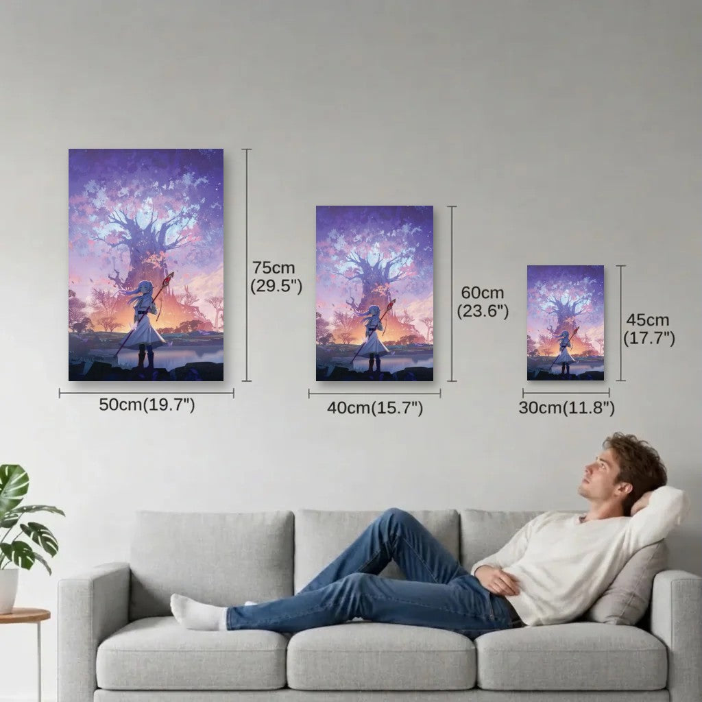 Anime Art size guide 30x45, 40x60, 50x75 cm