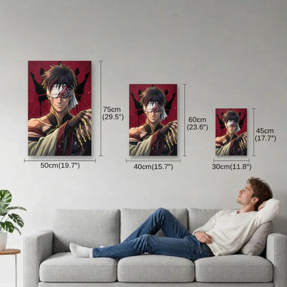 Anime Art size guide 30x45, 40x60, 50x75 cm