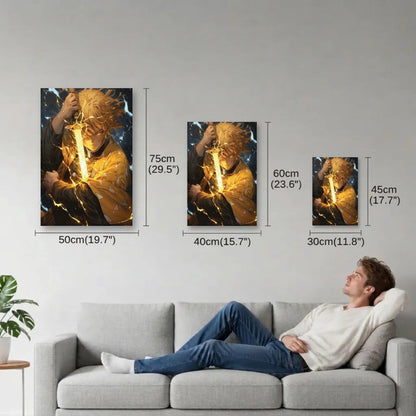 Anime Art size guide 30x45, 40x60, 50x75 cm