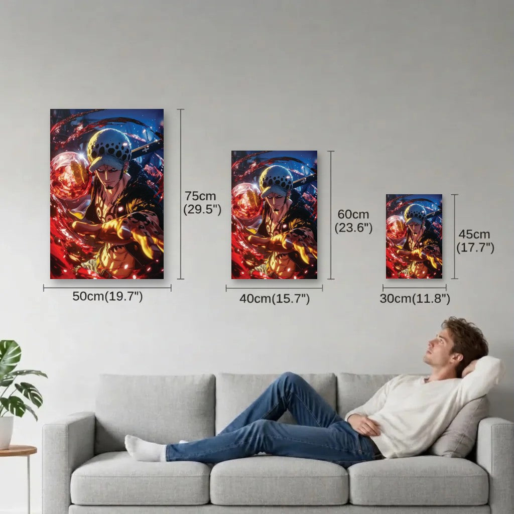 Anime Art size guide 30x45, 40x60, 50x75 cm