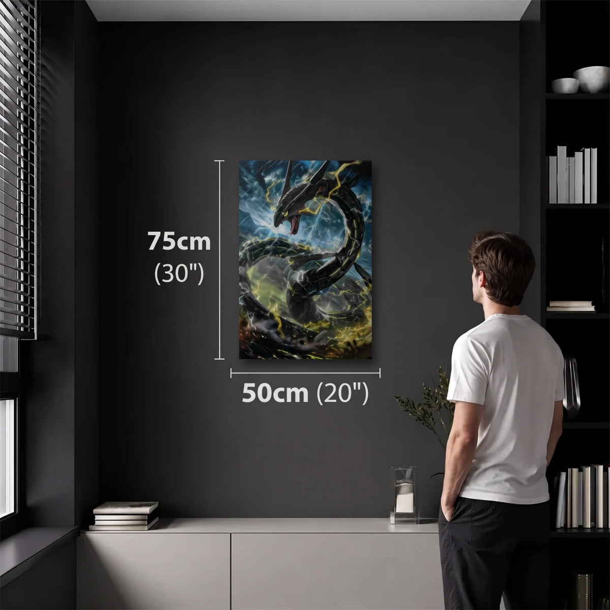Anime Art 50x75 cm acrylic wall art in a dark modern room