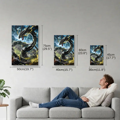Anime Art size guide 30x45, 40x60, 50x75 cm