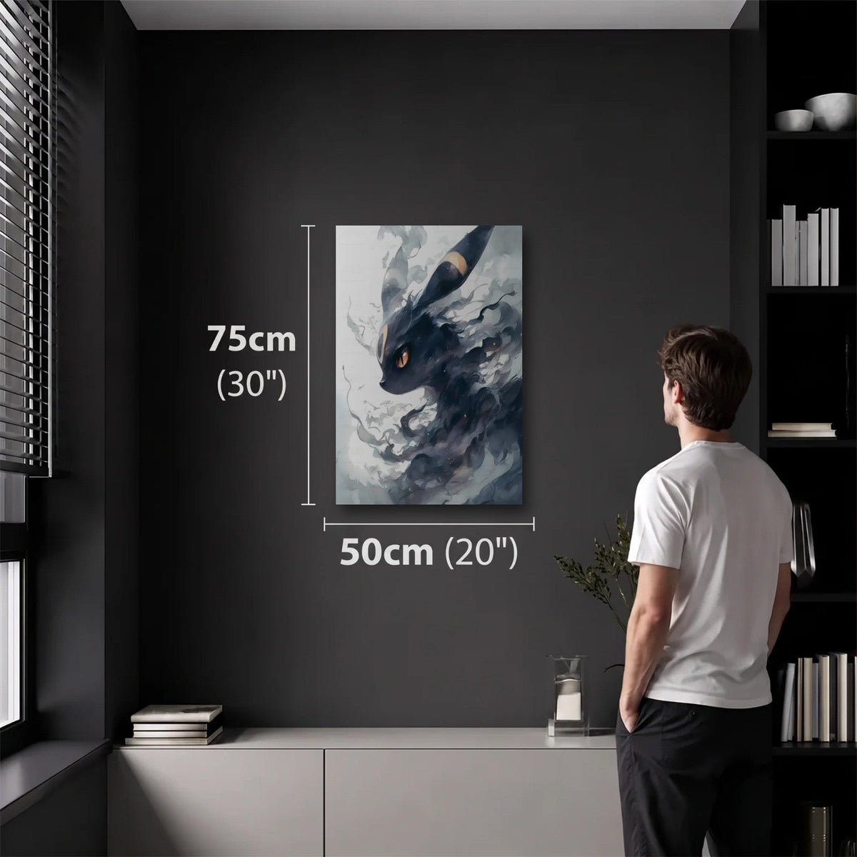 Anime Art 50x75 cm acrylic wall art in a dark modern room