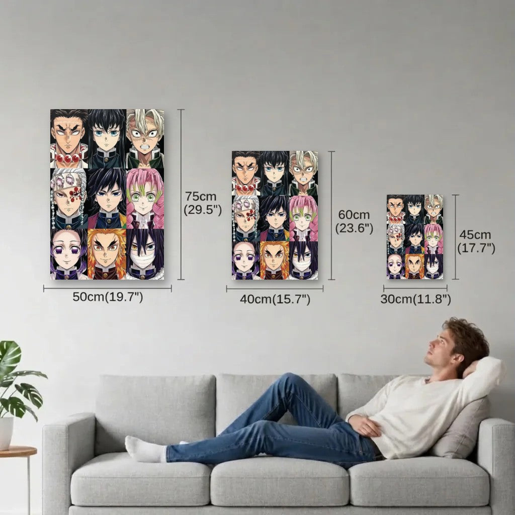 Anime Art size guide 30x45, 40x60, 50x75 cm