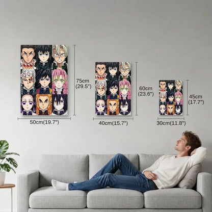 Anime Art size guide 30x45, 40x60, 50x75 cm