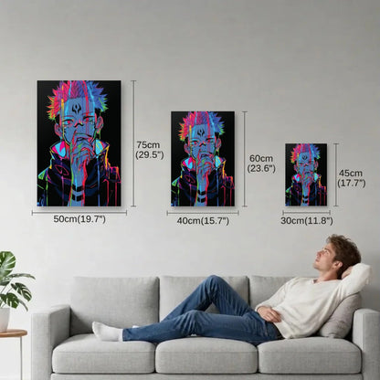 Anime Art size guide 30x45, 40x60, 50x75 cm