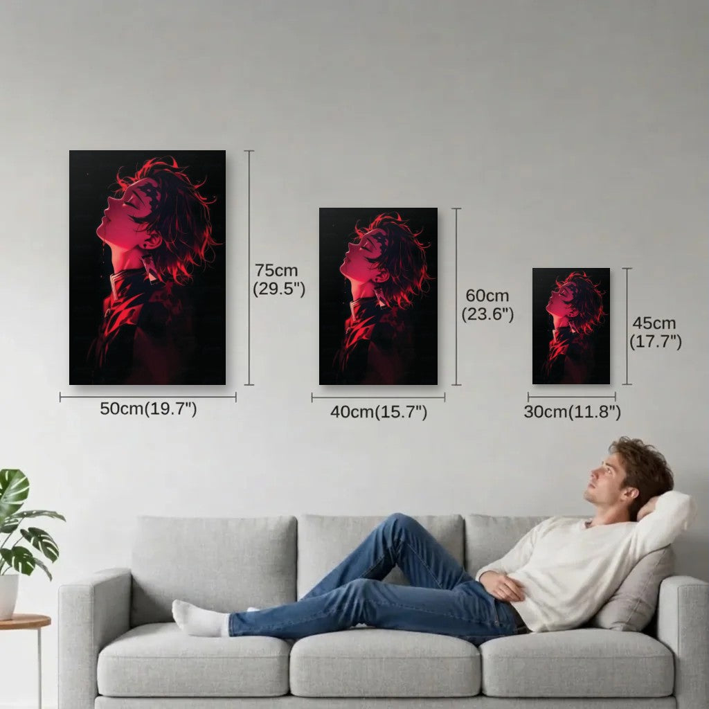 Anime Art size guide 30x45, 40x60, 50x75 cm