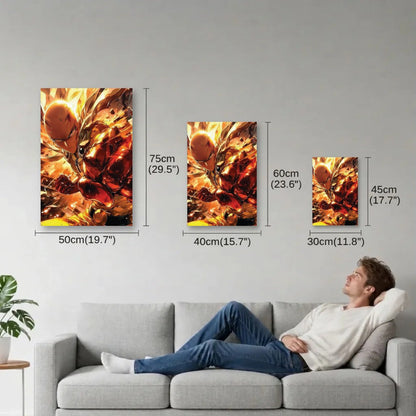 Anime Art size guide 30x45, 40x60, 50x75 cm