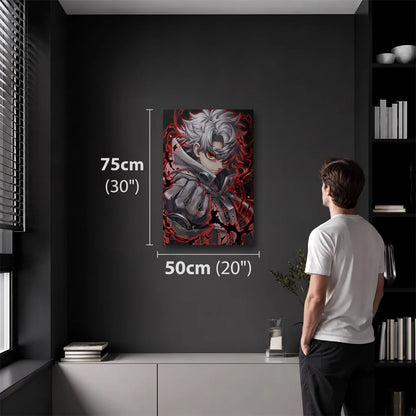 Anime Art 50x75 cm acrylic wall art in a dark modern room
