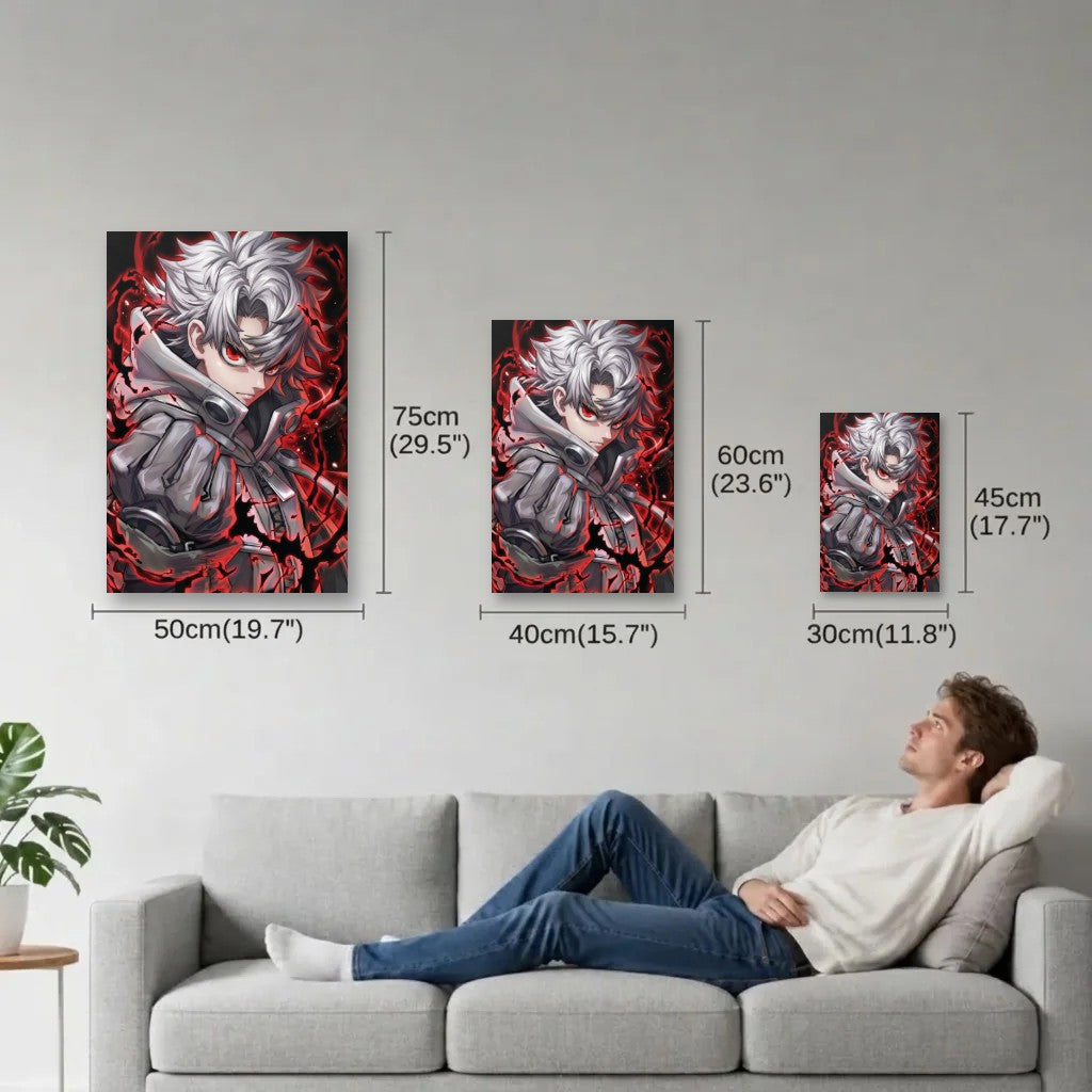 Anime Art size guide 30x45, 40x60, 50x75 cm