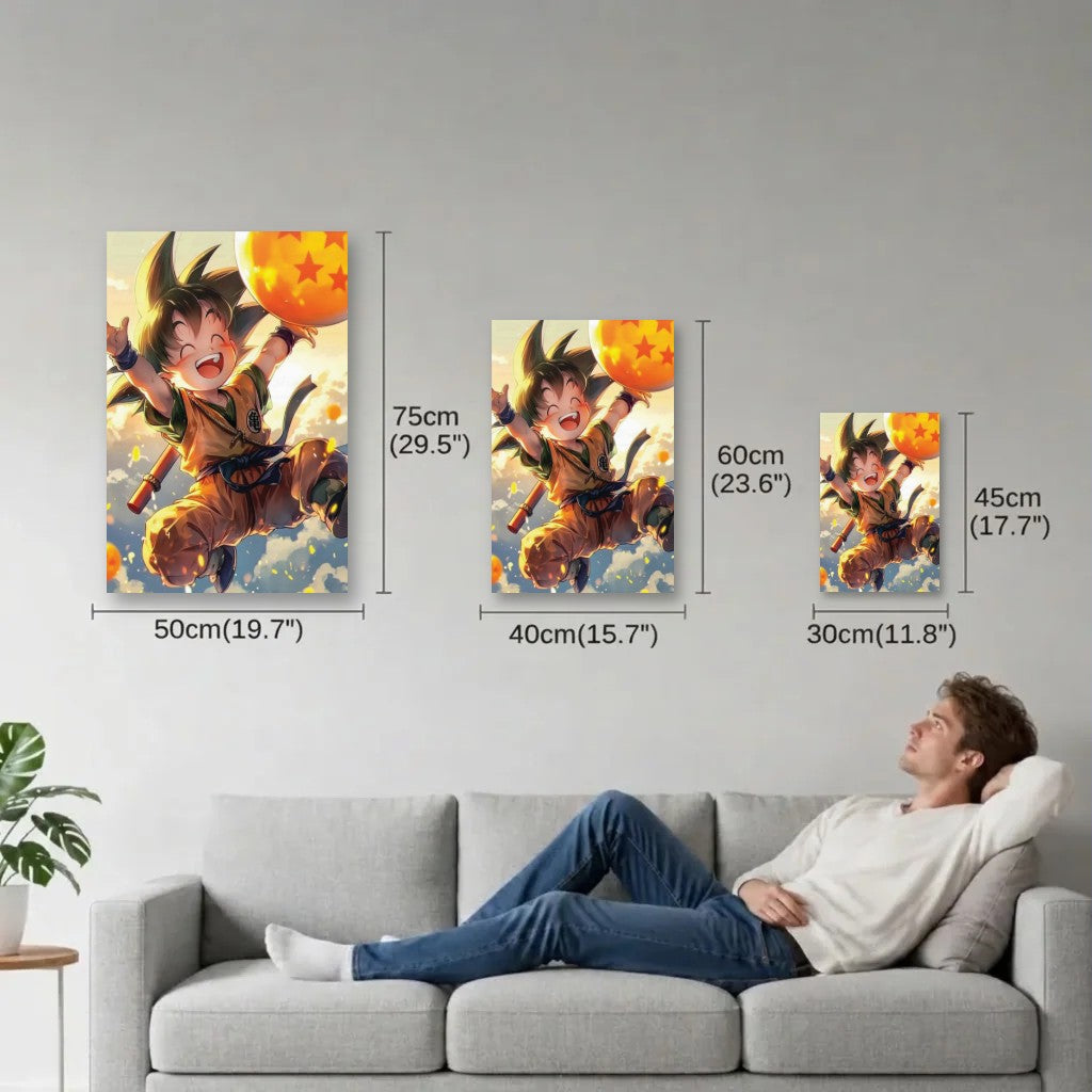 Anime Art size guide 30x45, 40x60, 50x75 cm