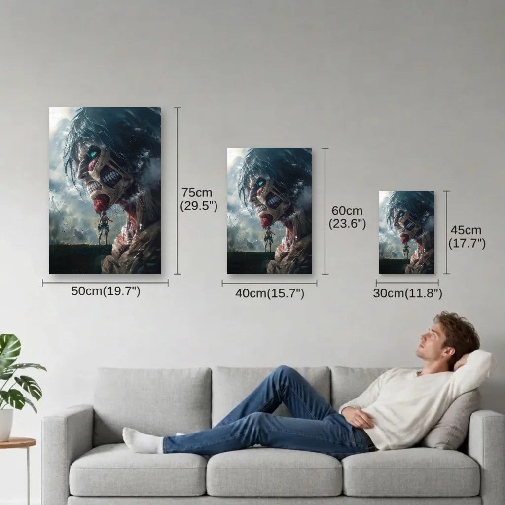 Anime Art size guide 30x45, 40x60, 50x75 cm