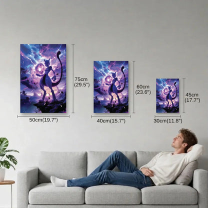 Anime Art size guide 30x45, 40x60, 50x75 cm