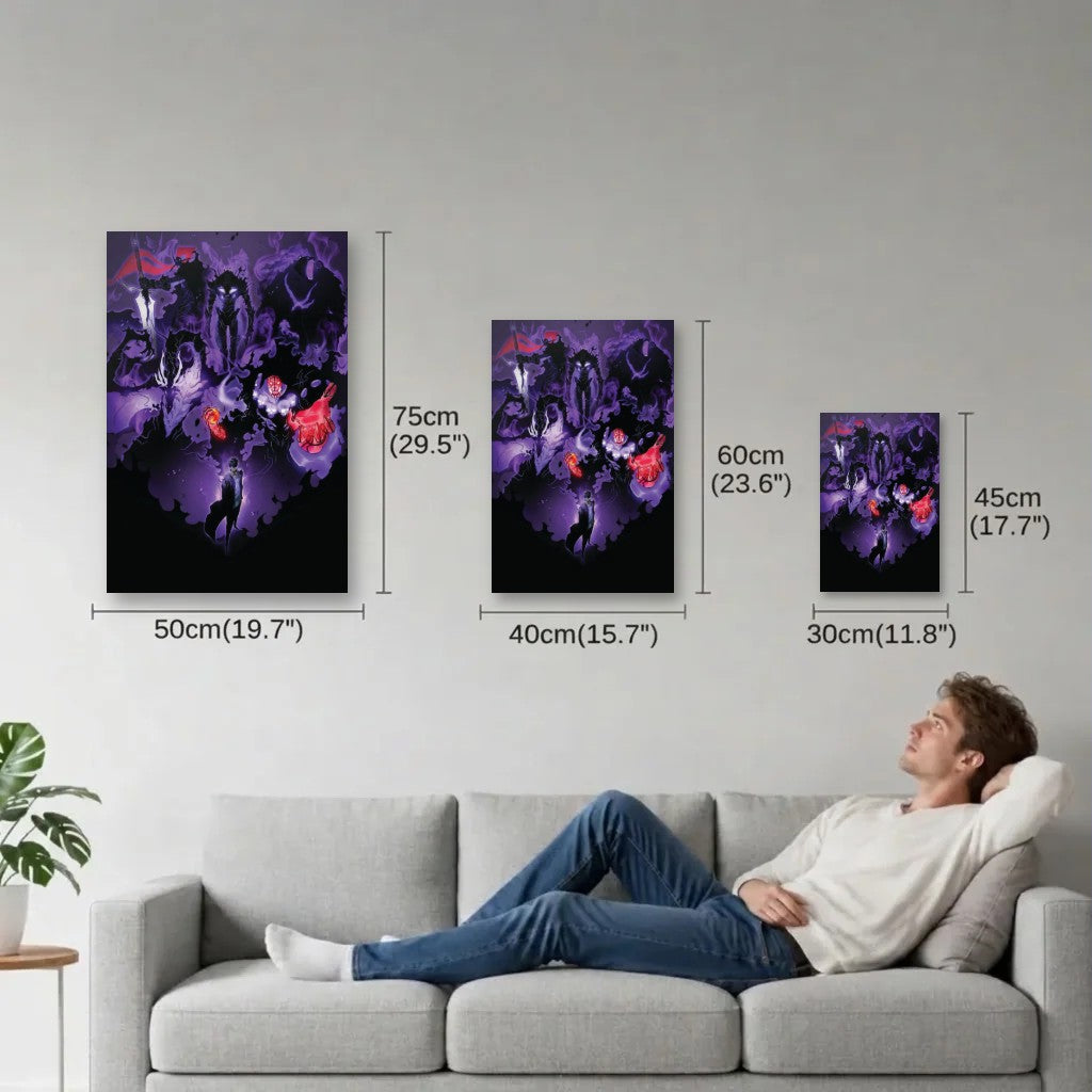 Anime Art size guide 30x45, 40x60, 50x75 cm