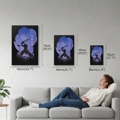 Anime Art size guide 30x45, 40x60, 50x75 cm