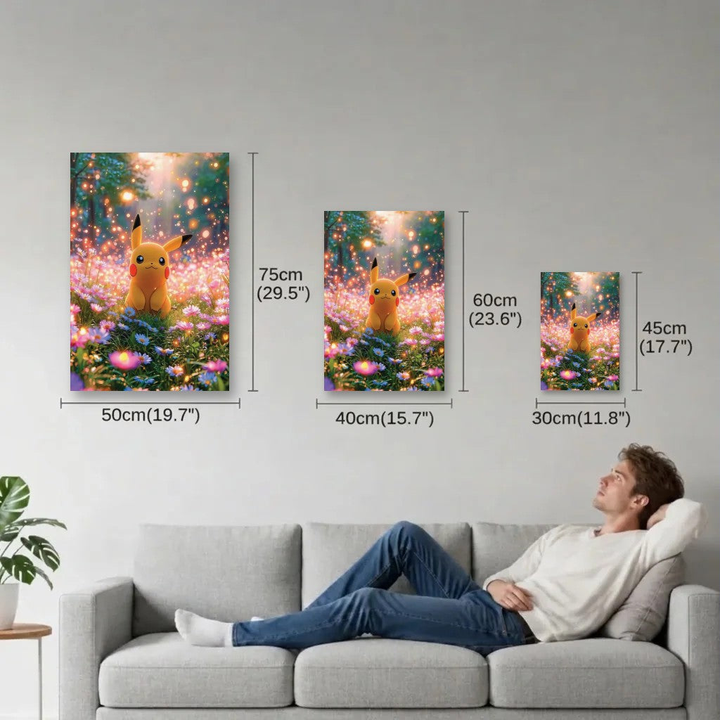 Anime Art size guide 30x45, 40x60, 50x75 cm
