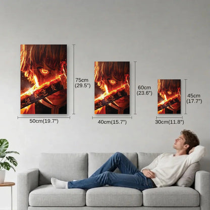 Anime Art size guide 30x45, 40x60, 50x75 cm