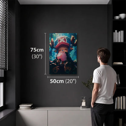 Anime Art 50x75 cm acrylic wall art in a dark modern room